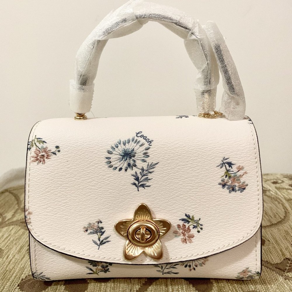 Coach Micro Top Handle With Dandelion Floral Print